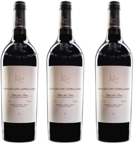 Pago de los Capellanes Reserva 2022 | 3 Botellas | Vino Tinto Premium de la Ribera del Duero | Crianza 18 Meses en Roble Francés | Complejo y Elegante | 750 ml