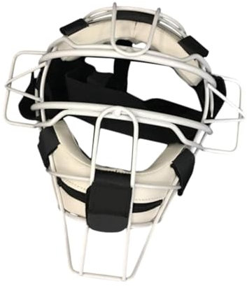 harayaa Baseball Fänger Helm Draht Wachgarde Softball Helm Leichter Stoßdämpfer Weites Sicht Kopfbedeckung mit Gesichtsmaske, Weiß