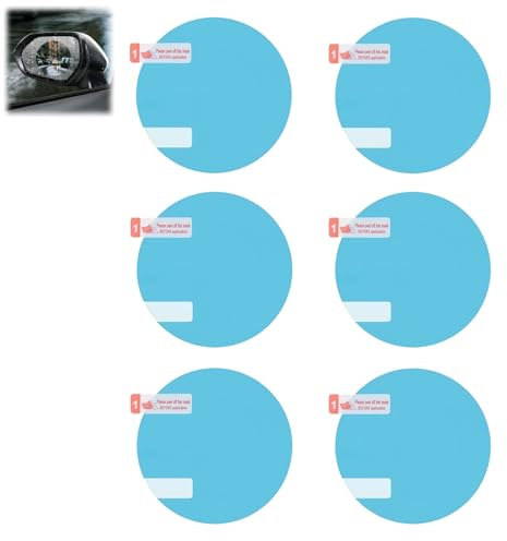 6PCS Car Rearview Mirror Films,Anti-Fog Car Rear View Mirror Film,Rainproof Waterproof C-ar Rain Fi-lm,Wing Mirror Rain Deflector,Side Mirror Ra-in Protector,Waterproof Wing Mirror Stickers