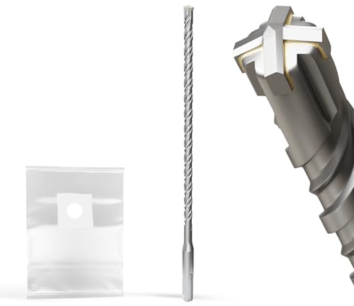 XZH SDS Plus Masonry Drill Bits 8mm x 260mm, Professional Tungsten Carbide Cross Tip, Long SDS Hammer Drill Bits for Wall, Stone, Concrete, Brick