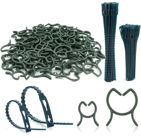 100 Stück Verstellbarer Pflanzenbinder, 100 Stück Pflanzenklammern, Tomaten Befestigung Clips, Pflanzenstützclip für Kletterpflanzen, Kabelbinder Garten Flexible für Kletterpflanzen Befestigung