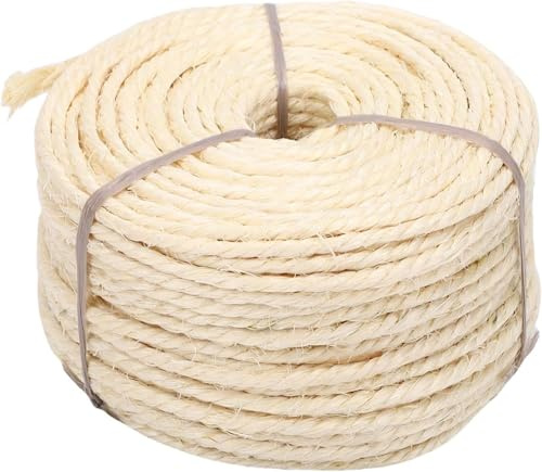 Remplacement d'arbre à Chat, Corde de de Chat Bricolage 4 Mm X 50 M, Corde en Sisal, Corde de Chanvre Douce et Robuste pour Jouets de, Meubles avec Un Design élégant,Arbre à en de Chan