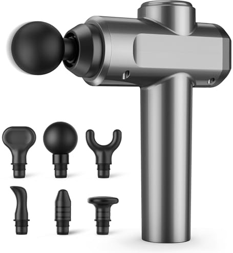 Pistolet de massage, appareil de massage | avec 6 têtes, appareil de massage par percussion pour muscles, réglable sur 30 vitesses