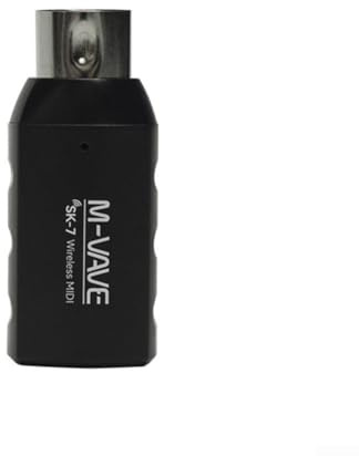 Adattatore wireless per MIDI 2,4 GHz per M-VAVE SK7 - ricaricabile, bassa latenza, accoppiamento automatico, compatibile con 5 pin per dispositivi MIDI, adattatore compatto per scheda audio