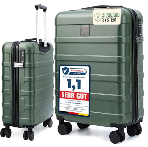HYGGZ® Trolley Handgepäck Koffer, Urban Olive (Grün) 55x40x20cm, Hartschale
