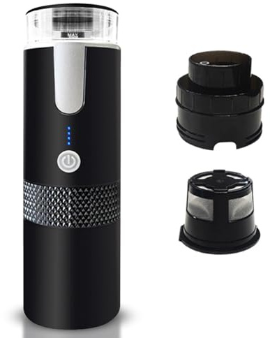 HEEPDD Fabricante de café Expreso Eléctrico Portátil de la Prensa Francesa, Acero Inoxidable, Cervecero 2 en 1 para Acampar y Viajar Nan