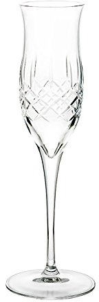 Cristal Grappa Glasses cl 10,5 handcrafted with “Reticulated (Diamonds) Flames” engraving – Set 2 pieces