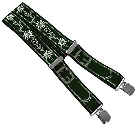 Fan-O-Menal Hosenträger mit Print - Edelweiss Lederhose - 06511 grün
