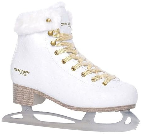 TEMPISH Glace Fine-pour Femme-avec Fourrure synthétique-Patinage Artistique-Loisirs-Confortable et Chaud-Blanc-Taille 37