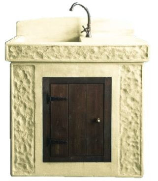 PEBSHOP Lavello Fontana in Granulato di Pietra 45 x 85 x H102 cm. Peso 195 kg