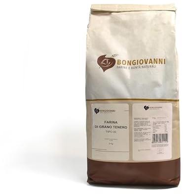 BONGIOVANNI FARINE E BONTA' NATURALI Farina Tipo 00 Di grano Tenero, per Prodotti da Forno Dolci e Salati - Formato da 5kg