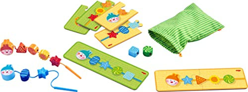 HABA Fädelspiel Raupe für Kinder ab 18 Monaten, schult Konzentration, Made in Germany - 304653