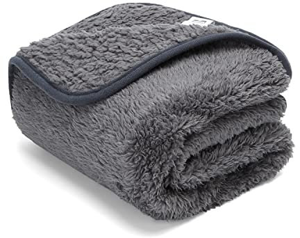 Nobleza Hundedecke Weiche Fleecedecke Waschbare Deck für Haustier Hunde Katzen Welpen Weiche Warme Matte, Grau 80 * 80cm
