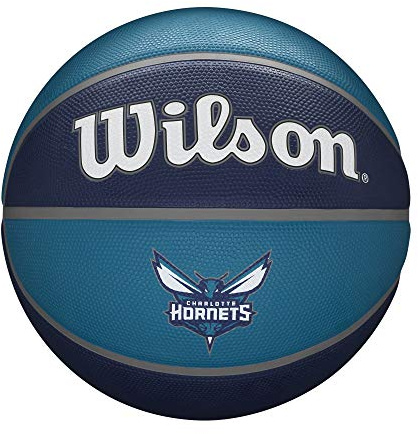 Wilson Pallone da Basket NBA TEAM TRIBUTE BSKT, Utilizzo Outdoor, Gomma, Misura 7, Blu/Blu Scuro (Charlotte Hornets)