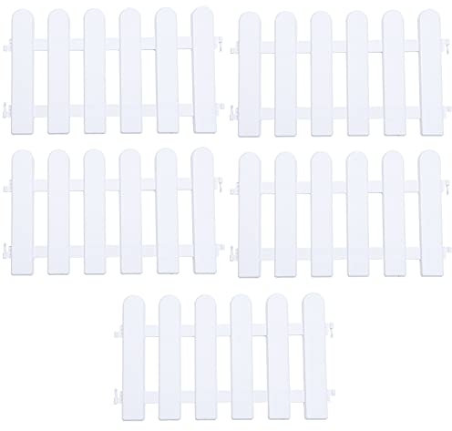 Lot de 5 bordures blanches en plastique pour jardin, clôture, pelouse, parterres de fleurs, bordures décoratives, paysage, chemin, panneaux de 50 x 30 cm