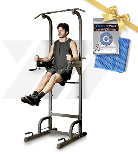 YM Power Tower Multifunktions-Fitness-Station für Fitness und Bauchmuskeln, professionelles Dip Station für Zuhause und Fitnessstudio