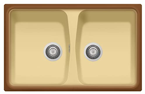 Plados Fregadero de cuarzo de cocina empotrable SP0792 dos cubas - Tierra de Francia