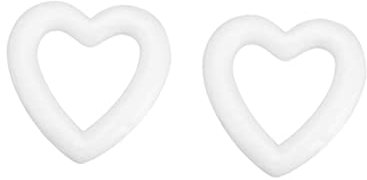 NUOBESTY Herzförmiger Schaumstoff Stück Schaumstoffkranz Schaumstoffherzen Weißer Schaumstoffring Für DIY-Bastelprojekte Und Hochzeitsdekorationen Valentinstag-Zubehör 11 cm