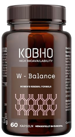 W-Balance Wechseljahre Kapseln – Hormonfrei & Vegan – 10 Synergische Wirkstoffe – Mit Traubensilberkerze, GABA, Pycnogenol & Resveratrol – Menopause Unterstützung – 60 Kapseln