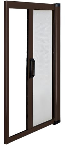 Zanzariera Avvolgibile Orizzontale in Fibra di Vetro e PVC per Finestre e Porte Finestre - Struttura in Alluminio, Adattabile e Facile da Installare. (Marrone, 150x250 cm)