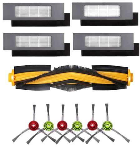 Zubehör kompatibel für Ecovacs Deebot N8, T8, 4 Filter, 1 Hauptbürste, 6 Seitenbürsten für T8 N8 ozmo 950 920.Ersatz kompatibel für Deebot T8,T8+, T8 AIVI, T8MAX, N8, N8+, N8 Pro, N8 Pro+, T9, T9+