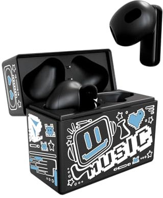 TECHMADE Cuffie Bluetooth XM191 In-Ear Senza Fili con Microfono, Auricolari Wireless Sport Controllo Touch, Box Ricarica Magnetica, Compatibili iOS Android, BT 5.3, Stereo HD (BLU)