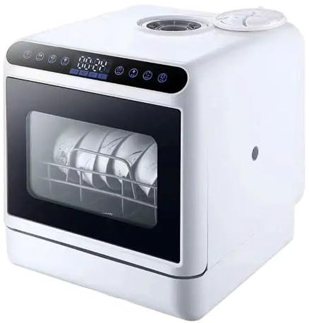 Household Integrated Small Dishwasher,Mini Table Top Dishwasher Portable with 5L Built-in Water Tank, 360° Dual Spray Mini Dishwasher, Air-Dry Function, UV High Temp, for Apartments& RVs