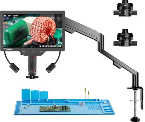 TOMLOV TM3K-3D Max 10,1 HDMI Microscope Numérique pour Réparation SMD 360°