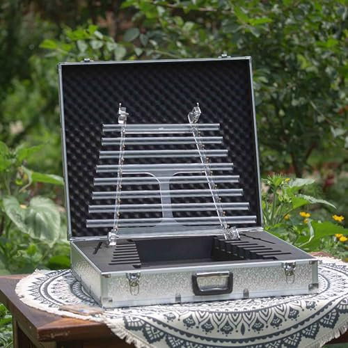 432 Hz/444Hz Cdefgabc Perfekte Klangtherapie-Quarz-Kristallharfe – Perfektes Musikinstrument mit Kostenloser Aluminiumoxid-Tragebox,444Hz