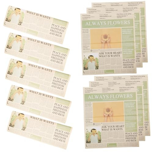 SEWOART 20 Hojas papel de de periódico papel de de cumpleaños ramo de de de del día del padre para envolver flores de floral