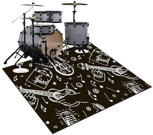 Schlagzeugteppich, rutschfest Schalldicht Drum Teppich Matte Innen und Außen, Elektronisches Jazz Schlagzeug Kit für Bass Snare Drum, Indoor Schallschutz Akustik Teppich Schlagzeug Matte 200 x 160 cm