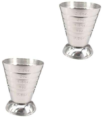 Alipis 2 Piezas taza de tiro de medición barra de jigger barra jigger de onzas vaso medidor Silver