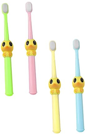 HIAKDOFT Kinderzahnbürste 4 Stück Cartoon Soft Borsten Mittelgroß Bpa Frei Für 2-10 Mundpflege Kinderzahnbürsten Bento Spielzeug