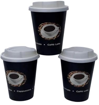 Ol Gastro Bedarf 100 Coffee to GO Becher Schwarz + Deckel 200 ml Kaffeebecher Pappbecher Coffeebecher