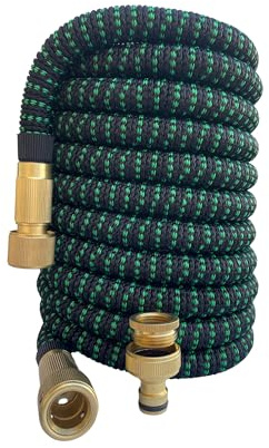 Manguera de jardín de 30M 20M 15M ligera y extensible con conectores de latón 3/4 y 1/2 (7,5M, 1, unidad)
