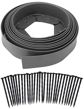 Yosoo Health Gear Bordeau de Jardin, Kit de Bordure Paysage PE avec 15 Pointes, Bordure Flexible de Pelouse pour Parterres de Fleurs, Chemins (5cm * 5cm * 5m)