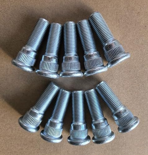 10PCS Bolts 610-174 Rear 1/2-20 Serrated Wheel Stud 0.668 in. Knurl, 1.75 in. Length Replacement for Dodge Dakota 1998-2004, Durango 1998-2003, Jeep Liberty 2003-2007
