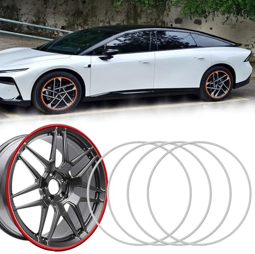 Cammeciso Protectores De Llantas De AleacióN,Anillo Protector Borde Rueda,Aluminium Aleación Protectores de Llanta Autoadhesivos,Juego de 4,Anti Choques,Anti RasguñOs,para Todos los Modelos Coche