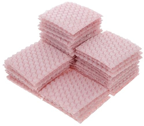 Herzförmige Luftpolsterumschläge 50 Stück aus Kunststoff Rosa