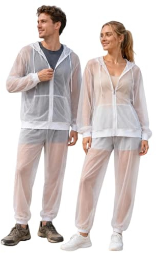 Vêtements anti-moustiques, unisexe, tropical, avec fermeture éclair, protection contre les insectes pour hommes et femmes, veste et pantalon de protection pour les activités de plein air comme les