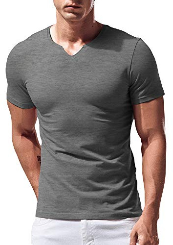 palglg Herr smal passform långärmad Henley t-shirt vardaglig V-ringad undertröja bomull