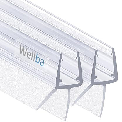 Wellba Premium Duschtür Dichtung (2x 44cm) für 6mm 7mm 8mm gerade Glastür Stärken | Wasserabweisende Duschdichtung oder Duschkabinen-Dichtung mit optimal angeordneten Gummilippen (2x 44CM)