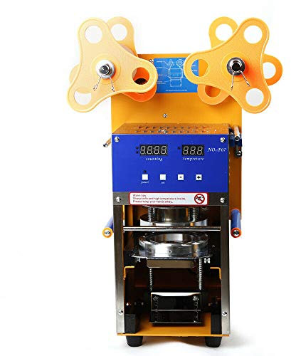 SHZICMY Machine à sceller entièrement automatique 400 W 220 V pour thé au lait et café - Machine à sceller automatique Bubble Tea Cup Sealer 400-600 cups/h, (AWIOSU-1122)
