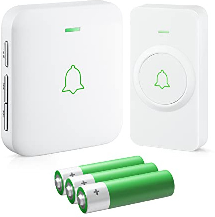 AVANTEK Wireless Door Bell, WA-11 Waterproof Battery Operated Doorbell Chime Operating at 1000 Feet, Portable Door Chime kit with 52 Melodies, 5 Volume Levels, and CD Quality Sound
