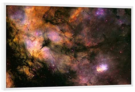 artboxONE Poster mit weißem Rahmen 90x60 cm Natur Sadr Nebula - Bild Nebel Astronomie Galaxy