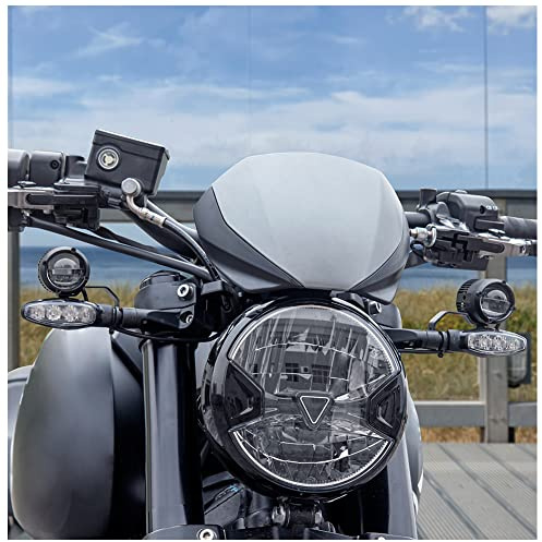 Moto Trident660 Phare Couverture Pare-Brise Flyscreen Avant Carénage, ABS Plastique Phare Phare Garde Déflecteurs de Vent Protecteur pour Trident 660 2021 2022 2023 (Noir)