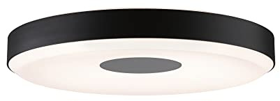 Paulmann 79778 LED Deckenleuchte Smart Home Zigbee Puric Pane Effect 400mm 200/1900lm 230V 16/1,5W dimmbar Deckenlampe Schwarz, Grau 2700 K