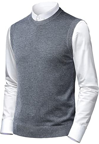 Herothorn Hombre Sin Mangas con Cuello En Casual de Punto Pullover Jerséis Jersey Suéter Chaleco suéter Caballero Suéter Lana Cardigans Tank Tops Mangas Rebecas Chaqueta SuéTer para