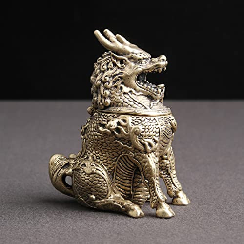 ZTHOME Gartenskulpturen & Statuen Bronze Antik Mythisches Tier Kreative Wohnkultur Drache Räucherstäbchenhalter Büro Schreibtisch Ornamente Dekorationen