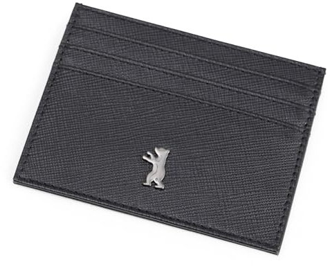 Berliner Bags Premium Kartenetui Hugo aus Leder, Slim Kreditkartenetui mit RFID-Schutz und Geschenkbox, für Herren und Damen - Schwarz